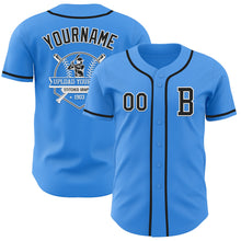 Laden Sie das Bild in den Galerie-Viewer, Custom Electric Blue Black-White Authentic Baseball Jersey