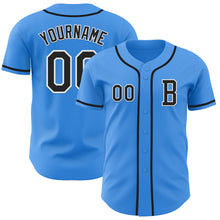 Laden Sie das Bild in den Galerie-Viewer, Custom Electric Blue Black-White Authentic Baseball Jersey