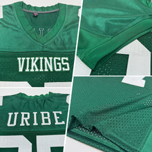 Load image into Gallery viewer, Custom Green White Mesh Authentic Football Jersey