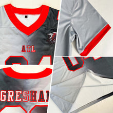Laden Sie das Bild in den Galerie-Viewer, Custom Black Gray-Red Authentic Gradient Fashion Football Jersey