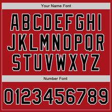 Laden Sie das Bild in den Galerie-Viewer, Custom Red Pinstripe Black-White Authentic Fade Fashion Baseball Jersey