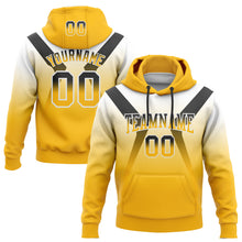 Load image into Gallery viewer, Custom Stitched White Black-Gold Fade Fashion Arrow Sports Pullover Sweatshirt Hoodie