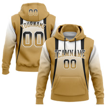 Charger l'image dans la galerie, Custom Stitched White Black-Old Gold Fade Fashion Line Sports Pullover Sweatshirt Hoodie