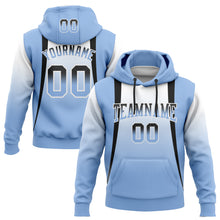 Charger l'image dans la galerie, Custom Stitched White Black-Light Blue Fade Fashion Line Sports Pullover Sweatshirt Hoodie