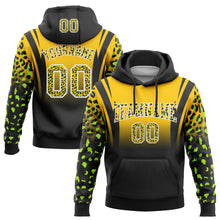 Загрузить изображение в средство просмотра галереи, Custom Stitched Gold Black-White Fade Fashion Leopard Print Sports Pullover Sweatshirt Hoodie