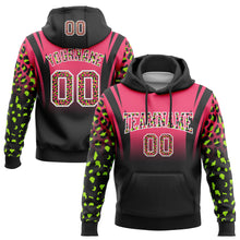 Charger l'image dans la galerie, Custom Stitched Neon Pink Black-White Fade Fashion Leopard Print Sports Pullover Sweatshirt Hoodie