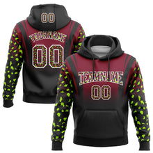 Load image into Gallery viewer, Custom Stitched Crimson Black-White Fade Fashion Leopard Print Sports Pullover Sweatshirt Hoodie