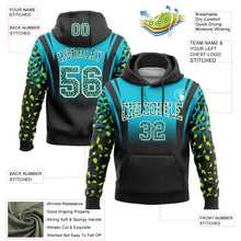 Load image into Gallery viewer, Custom Stitched Lakes Blue Black-White Fade Fashion Leopard Print Sports Pullover Sweatshirt Hoodie