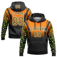 Laden Sie das Bild in den Galerie-Viewer, Custom Stitched Bay Orange Black-White Fade Fashion Leopard Print Sports Pullover Sweatshirt Hoodie