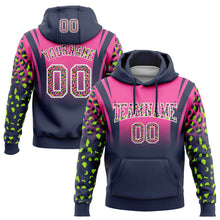 Загрузить изображение в средство просмотра галереи, Custom Stitched Pink Navy-White Fade Fashion Leopard Print Sports Pullover Sweatshirt Hoodie