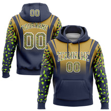 Charger l'image dans la galerie, Custom Stitched Old Gold Navy-White Fade Fashion Leopard Print Sports Pullover Sweatshirt Hoodie
