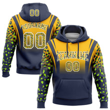Загрузить изображение в средство просмотра галереи, Custom Stitched Gold Navy-White Fade Fashion Leopard Print Sports Pullover Sweatshirt Hoodie