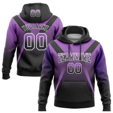 Load image into Gallery viewer, Custom Stitched Medium Purple Black-White Fade Fashion Arrow Sports Pullover Sweatshirt Hoodie