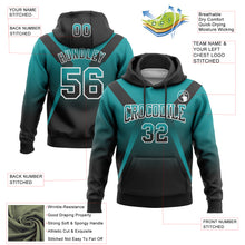 Laden Sie das Bild in den Galerie-Viewer, Custom Stitched Teal Black-White Fade Fashion Arrow Sports Pullover Sweatshirt Hoodie