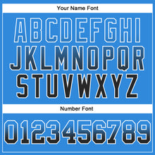 Laden Sie das Bild in den Galerie-Viewer, Custom Stitched Powder Blue Black-White Fade Fashion Arrow Sports Pullover Sweatshirt Hoodie