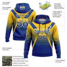 Load image into Gallery viewer, Custom Stitched Yellow Royal-White Fade Fashion Arrow Sports Pullover Sweatshirt Hoodie