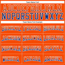 Laden Sie das Bild in den Galerie-Viewer, Custom Stitched Orange Royal-White Fade Fashion Arrow Sports Pullover Sweatshirt Hoodie