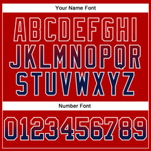 Laden Sie das Bild in den Galerie-Viewer, Custom Stitched Red Navy-White Fade Fashion Arrow Sports Pullover Sweatshirt Hoodie