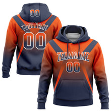 Laden Sie das Bild in den Galerie-Viewer, Custom Stitched Orange Navy-White Fade Fashion Arrow Sports Pullover Sweatshirt Hoodie