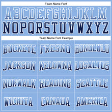 Laden Sie das Bild in den Galerie-Viewer, Custom Stitched Light Blue Navy-White Fade Fashion Arrow Sports Pullover Sweatshirt Hoodie