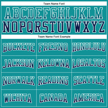 Laden Sie das Bild in den Galerie-Viewer, Custom Stitched Teal Navy-White Fade Fashion Arrow Sports Pullover Sweatshirt Hoodie