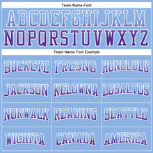 Laden Sie das Bild in den Galerie-Viewer, Custom Stitched Light Blue Purple-White Fade Fashion Arrow Sports Pullover Sweatshirt Hoodie