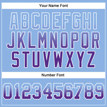 Laden Sie das Bild in den Galerie-Viewer, Custom Stitched Light Blue Purple-White Fade Fashion Arrow Sports Pullover Sweatshirt Hoodie