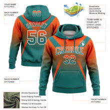 Laden Sie das Bild in den Galerie-Viewer, Custom Stitched Orange Teal-White Fade Fashion Arrow Sports Pullover Sweatshirt Hoodie
