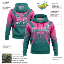 Laden Sie das Bild in den Galerie-Viewer, Custom Stitched Pink Teal-White Fade Fashion Arrow Sports Pullover Sweatshirt Hoodie