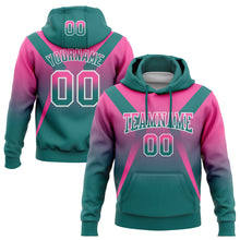 Laden Sie das Bild in den Galerie-Viewer, Custom Stitched Pink Teal-White Fade Fashion Arrow Sports Pullover Sweatshirt Hoodie
