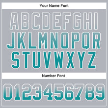 Load image into Gallery viewer, Custom Stitched Gray Teal-White Fade Fashion Arrow Sports Pullover Sweatshirt Hoodie