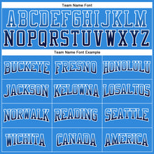 Laden Sie das Bild in den Galerie-Viewer, Custom Stitched Powder Blue Navy-White Fade Fashion Arrow Sports Pullover Sweatshirt Hoodie