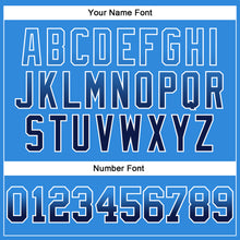 Laden Sie das Bild in den Galerie-Viewer, Custom Stitched Powder Blue Navy-White Fade Fashion Arrow Sports Pullover Sweatshirt Hoodie