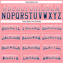 Laden Sie das Bild in den Galerie-Viewer, Custom Stitched Medium Pink Navy-White Fade Fashion Arrow Sports Pullover Sweatshirt Hoodie