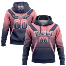 Laden Sie das Bild in den Galerie-Viewer, Custom Stitched Medium Pink Navy-White Fade Fashion Arrow Sports Pullover Sweatshirt Hoodie