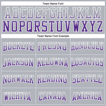 Laden Sie das Bild in den Galerie-Viewer, Custom Stitched Gray Purple-White Fade Fashion Arrow Sports Pullover Sweatshirt Hoodie