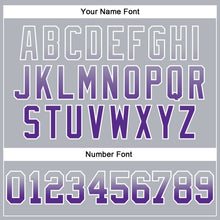 Laden Sie das Bild in den Galerie-Viewer, Custom Stitched Gray Purple-White Fade Fashion Arrow Sports Pullover Sweatshirt Hoodie