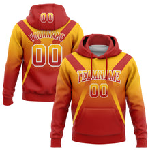 Load image into Gallery viewer, Custom Stitched Gold Red-White Fade Fashion Arrow Sports Pullover Sweatshirt Hoodie