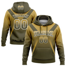 Charger l'image dans la galerie, Custom Stitched Old Gold Olive-White Fade Fashion Arrow Sports Pullover Sweatshirt Hoodie
