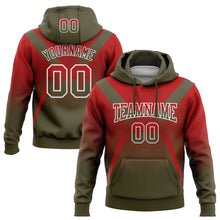 Laden Sie das Bild in den Galerie-Viewer, Custom Stitched Red Olive-White Fade Fashion Arrow Sports Pullover Sweatshirt Hoodie