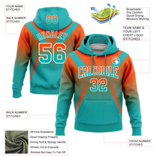 Laden Sie das Bild in den Galerie-Viewer, Custom Stitched Orange Aqua-White Fade Fashion Arrow Sports Pullover Sweatshirt Hoodie