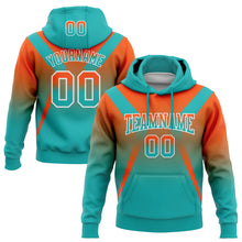 Laden Sie das Bild in den Galerie-Viewer, Custom Stitched Orange Aqua-White Fade Fashion Arrow Sports Pullover Sweatshirt Hoodie