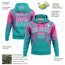 Laden Sie das Bild in den Galerie-Viewer, Custom Stitched Pink Aqua-White Fade Fashion Arrow Sports Pullover Sweatshirt Hoodie