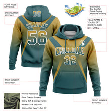 Charger l'image dans la galerie, Custom Stitched Old Gold Midnight Green-White Fade Fashion Arrow Sports Pullover Sweatshirt Hoodie