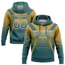 Charger l'image dans la galerie, Custom Stitched Old Gold Midnight Green-White Fade Fashion Arrow Sports Pullover Sweatshirt Hoodie