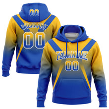 Charger l'image dans la galerie, Custom Stitched Gold Thunder Blue-White Fade Fashion Arrow Sports Pullover Sweatshirt Hoodie