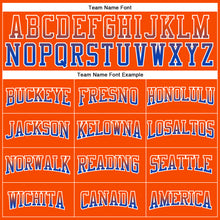 Laden Sie das Bild in den Galerie-Viewer, Custom Stitched Orange Thunder Blue-White Fade Fashion Arrow Sports Pullover Sweatshirt Hoodie