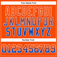 Laden Sie das Bild in den Galerie-Viewer, Custom Stitched Orange Thunder Blue-White Fade Fashion Arrow Sports Pullover Sweatshirt Hoodie