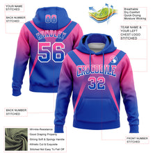 Charger l'image dans la galerie, Custom Stitched Pink Thunder Blue-White Fade Fashion Arrow Sports Pullover Sweatshirt Hoodie