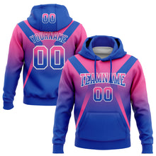 Charger l'image dans la galerie, Custom Stitched Pink Thunder Blue-White Fade Fashion Arrow Sports Pullover Sweatshirt Hoodie